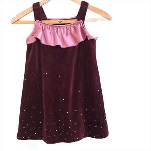 NWT Michael Simon Burgundy Velvet Ruffled Sleeveless Holiday Party Dress Girls 6